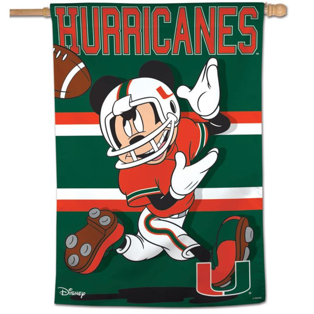 Bandera vertical de Miami Hurricanes/Disney de 28" x 40"