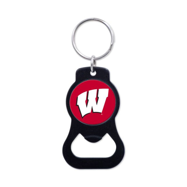 Wisconsin Badgers Black Bottle Opener Key Ring