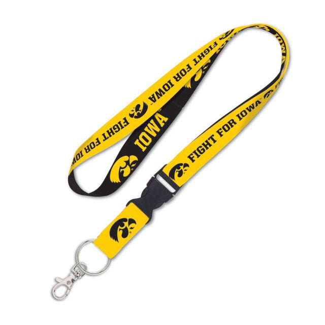 Iowa Hawkeyes FIGHT FOR IOWA Lanyard w/detachable buckle 1"