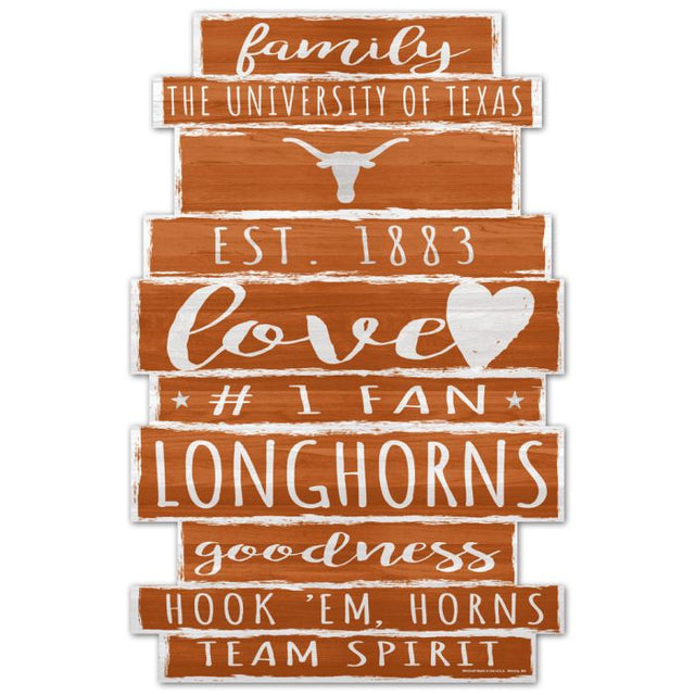 Texas Longhorns Wood Sign 11" x 17" 1/4" thick