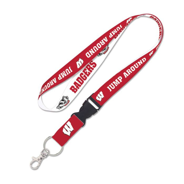 Wisconsin Badgers Slogan Lanyard w/detachable buckle 1"