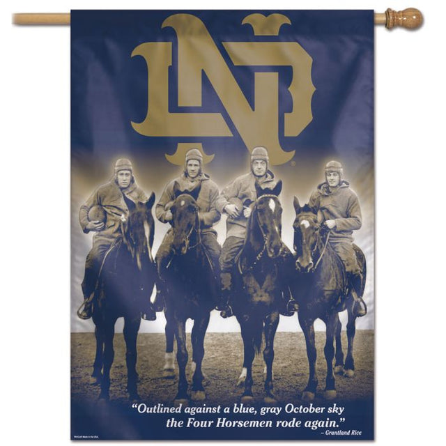 Bandera vertical de los Cuatro Jinetes de Notre Dame Fighting Irish 4 HORSEMEN 28" x 40"
