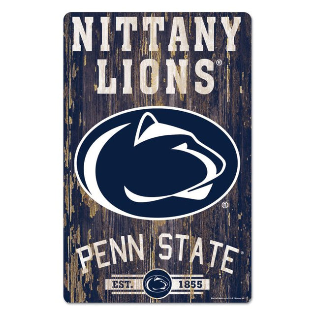 Letrero de madera de los Penn State Nittany Lions, 11" x 17", 1/4" de grosor