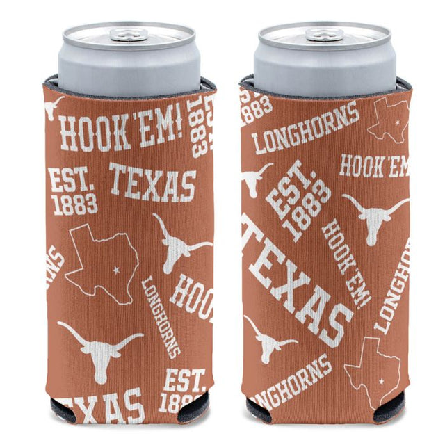 Texas Longhorns SCATTERPRINT 12 oz Slim Can Cooler
