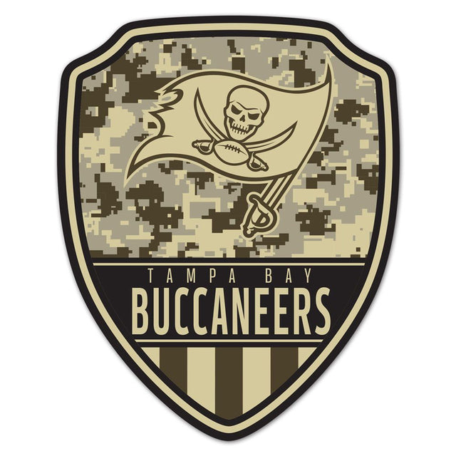Letrero de madera de los Tampa Bay Buccaneers de 11 x 14 pulgadas con forma de escudo