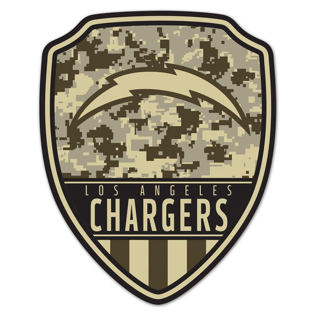 Letrero de madera de Los Angeles Chargers de 11 x 14 pulgadas con forma de escudo