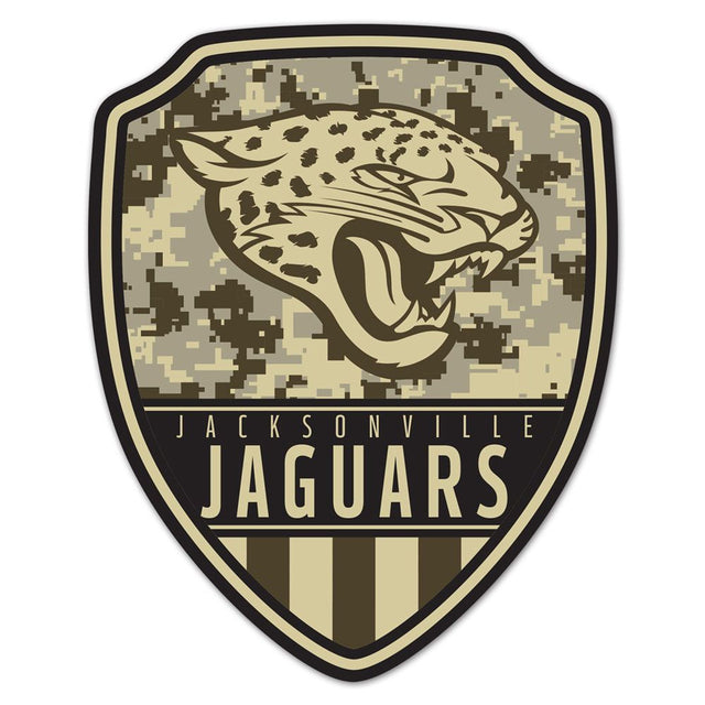 Letrero de madera de los Jacksonville Jaguars de 11 x 14 pulgadas con forma de escudo