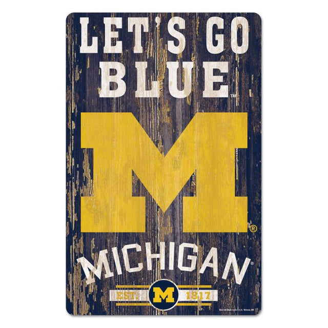 Michigan Wolverines Wood Sign 11" x 17" 1/4" thick