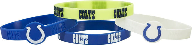 Pulseras de silicona de los Indianapolis Colts, paquete de 4, diseño alternativo