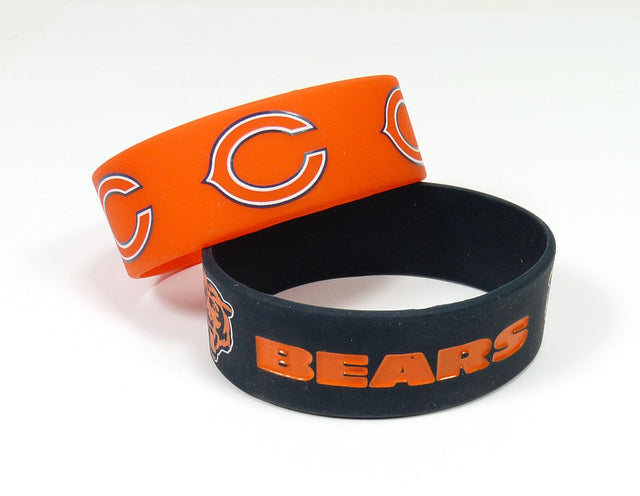 Pulseras de los Chicago Bears, paquete de 2, anchas