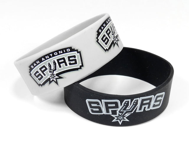 Pulseras de los San Antonio Spurs, paquete de 2, de ancho