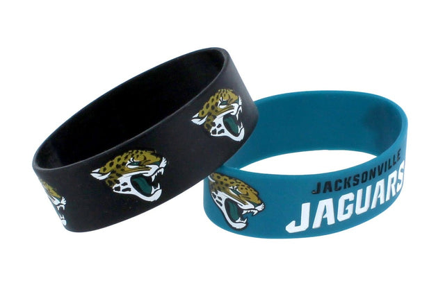 Pulseras de los Jacksonville Jaguars, paquete de 2, anchas