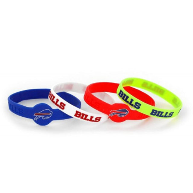 Pulseras de silicona Buffalo Bills, paquete de 4
