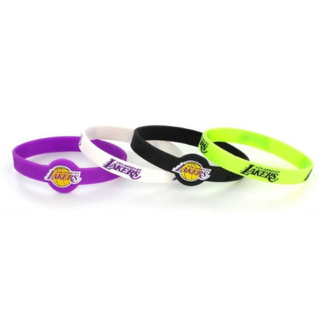 Pulseras de silicona de Los Angeles Lakers, paquete de 4