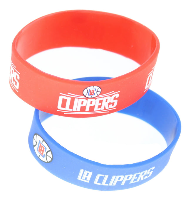 Pulseras de Los Angeles Clippers - Paquete de 2 unidades anchas