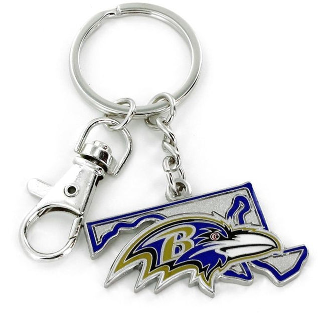 Llavero con diseño del estado de los Baltimore Ravens