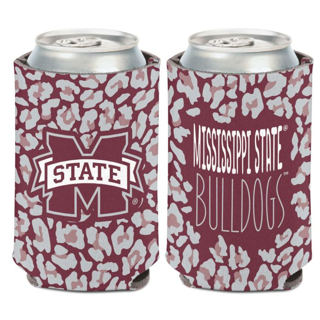 Enfriador de lata con estampado de leopardo de Mississippi State Bulldogs, 12 oz.