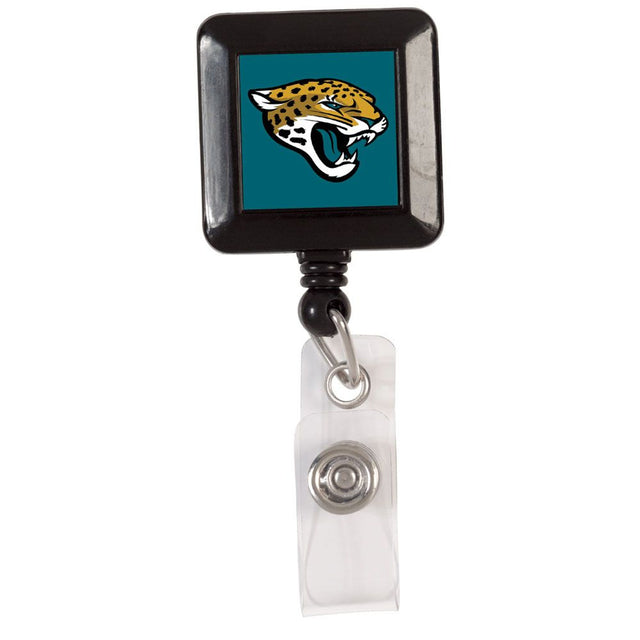 Porta credencial retráctil cuadrado de los Jacksonville Jaguars