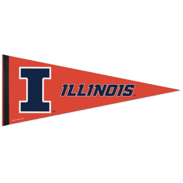 Banderín clásico de Illinois Fighting Illini, en cartulina de 12" x 30"