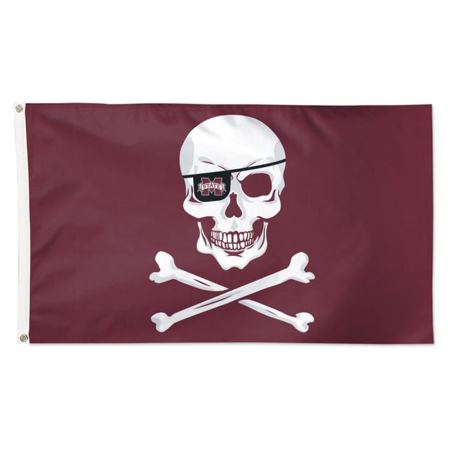 Bandera pirata del estado de Mississippi Bulldogs Bandera de lujo del estado de Mississippi de 3' x 5'