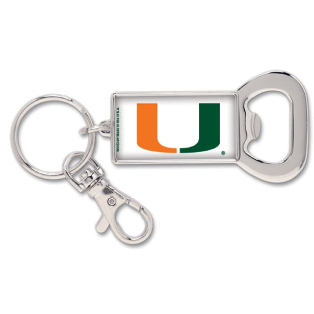 Llavero rectangular con abrebotellas de los Miami Hurricanes