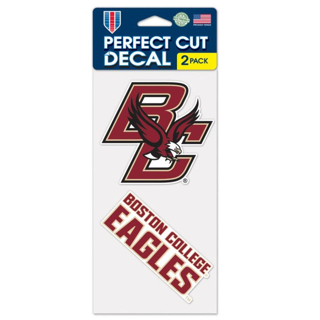 Juego de dos calcomanías de corte perfecto de Boston College Eagles de 4" x 4"