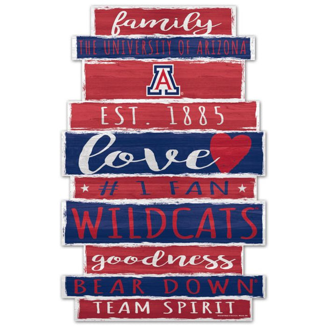 Letrero de madera de Arizona Wildcats de 11" x 17" y 1/4" de grosor
