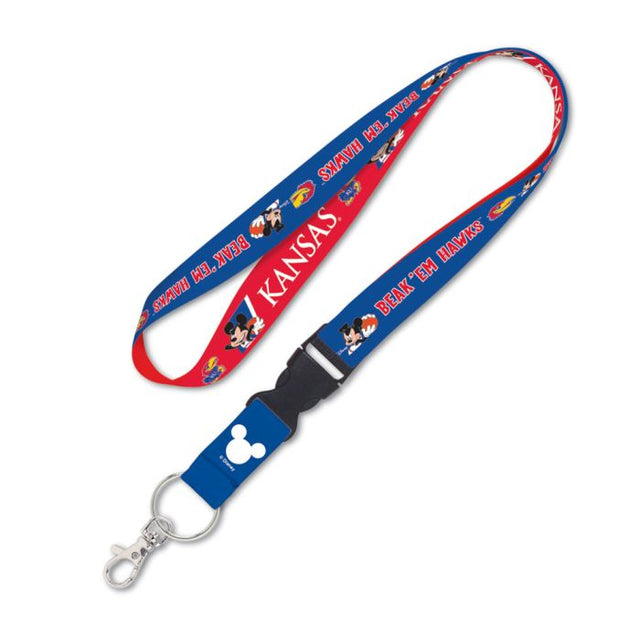 Kansas Jayhawks / Disney MICKEY BASKETBALL Lanyard w/detachable buckle 1"