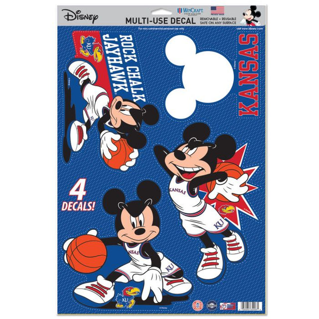 Kansas Jayhawks / Disney MICKEY mouse BASKETBALL Multi-Use Decal 11" x 17"
