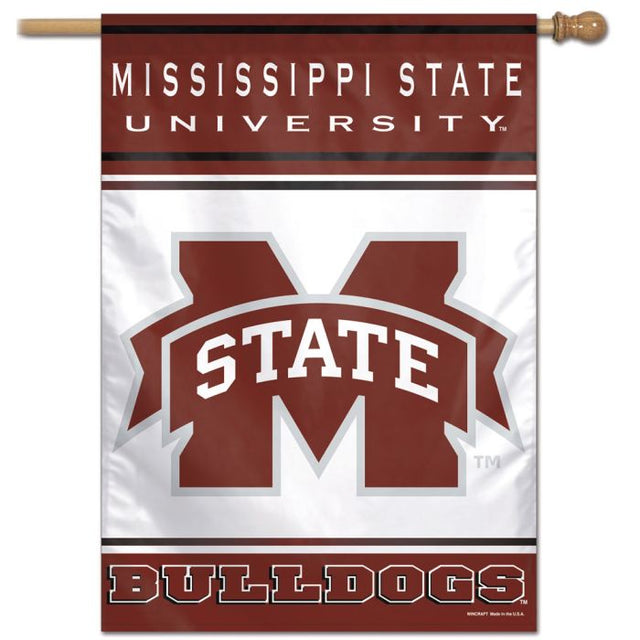 Bandera vertical de los Mississippi State Bulldogs de 28" x 40"