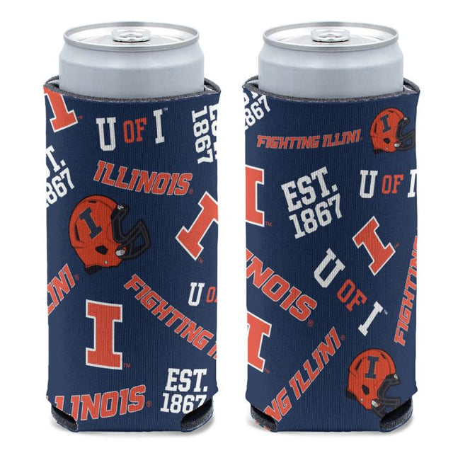 Enfriador de latas delgado de 12 oz de Illinois Fighting Illini