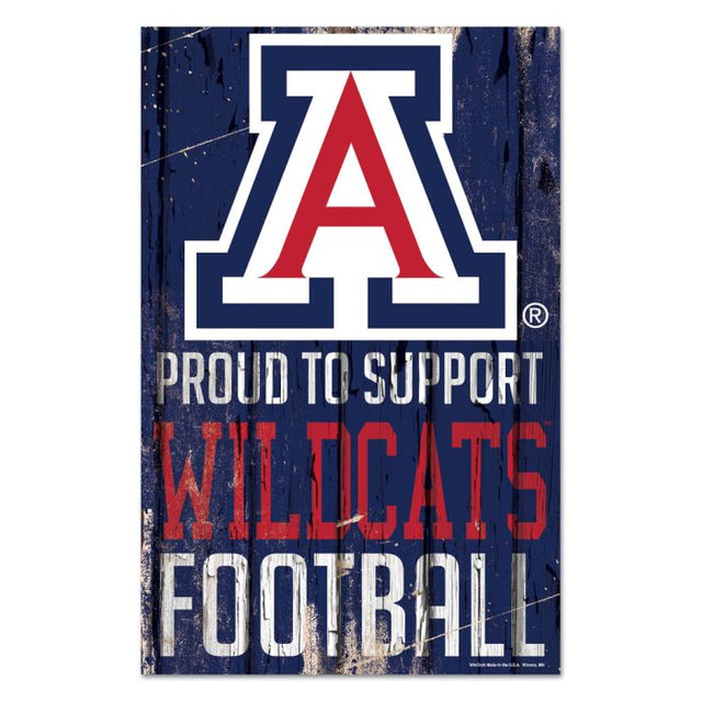 Letrero de madera de Arizona Wildcats de 11" x 17" y 1/4" de grosor