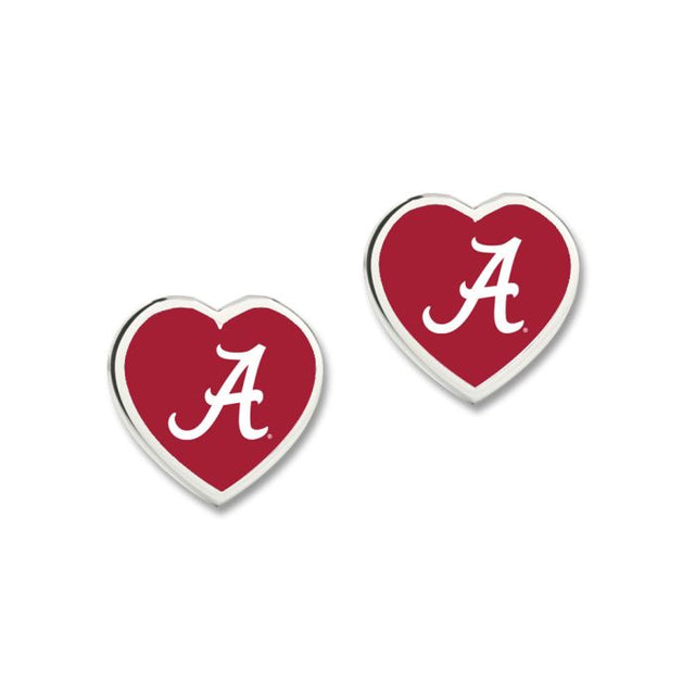 Pendientes Alabama Crimson Tide con corazón en 3D