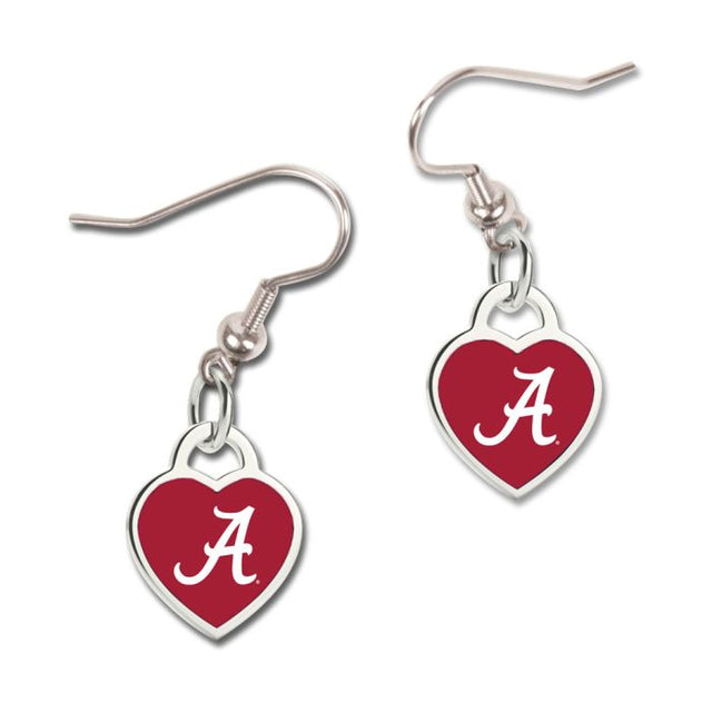 Pendientes Alabama Crimson Tide con corazón en 3D