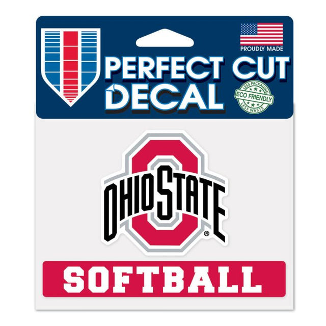 Ohio State Buckeyes Softball Perfect Cut Color Decal 4.5" x 5.75"
