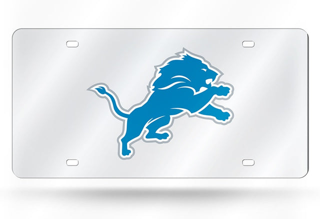 Matrícula de los Detroit Lions cortada con láser en color plata