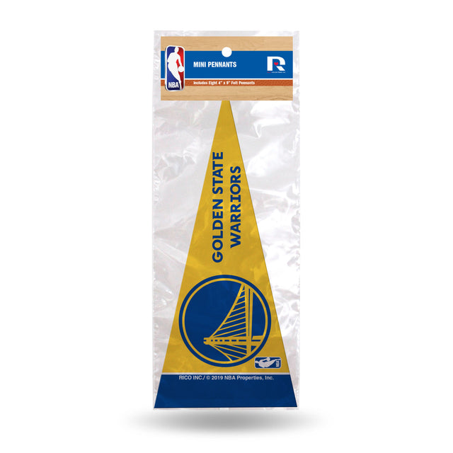 Juego de banderines de los Golden State Warriors en miniatura de 8 piezas, diseño alternativo