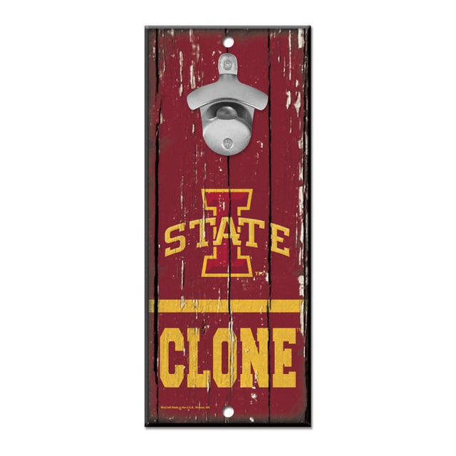 Iowa State Cyclones Bottle Opener Sign 5x11