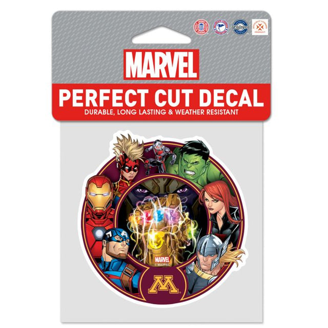 Minnesota Golden Gophers / Marvel (C) 2023 Calcomanía de color de corte perfecto MARVEL de 4" x 4"