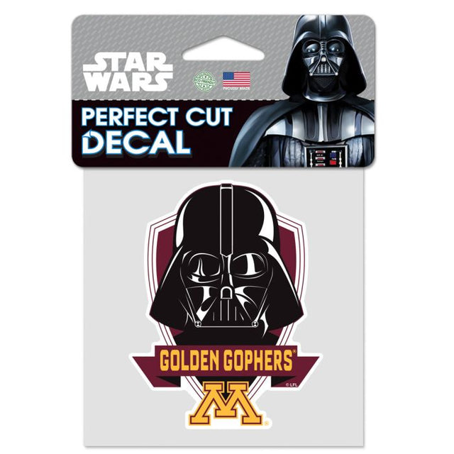 Calcomanía de color de corte perfecto de Minnesota Golden Gophers / Star Wars VADER de 4" x 4"