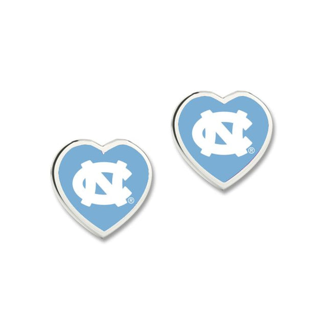 North Carolina Tar Heels Earrings w/3D Heart