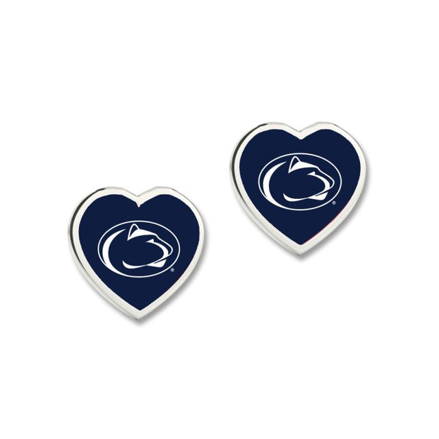 Pendientes de los Penn State Nittany Lions con corazón en 3D