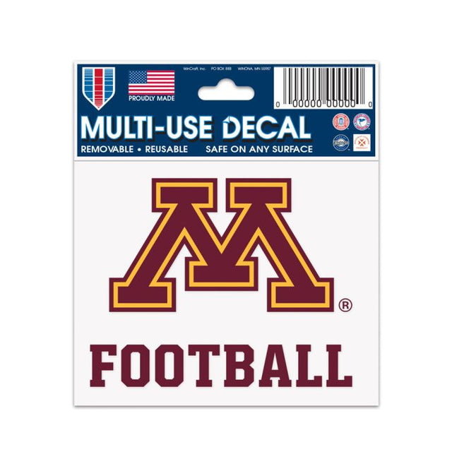 Calcomanía multiusos de Minnesota Golden Gophers de 3" x 4"