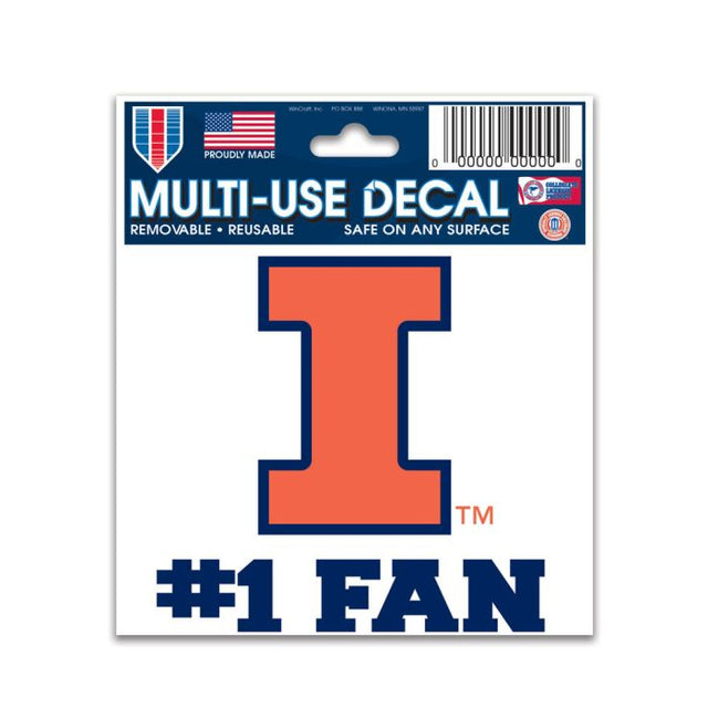 Calcomanía multiusos de Illinois Fighting Illini de 3" x 4"