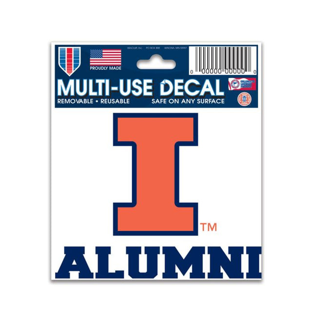 Calcomanía multiusos de Illinois Fighting Illini de 3" x 4"