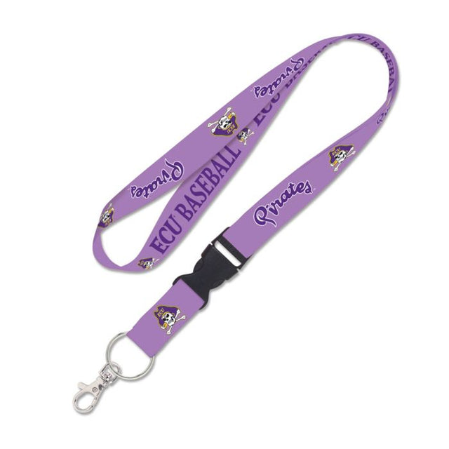East Carolina Pirates POWDER PURPLE Lanyard w/detachable buckle 1"