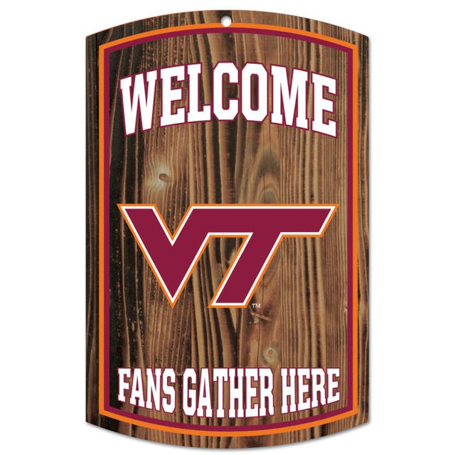 Virginia Tech Hokies Wood Sign 11" x 17" 1/4" thick