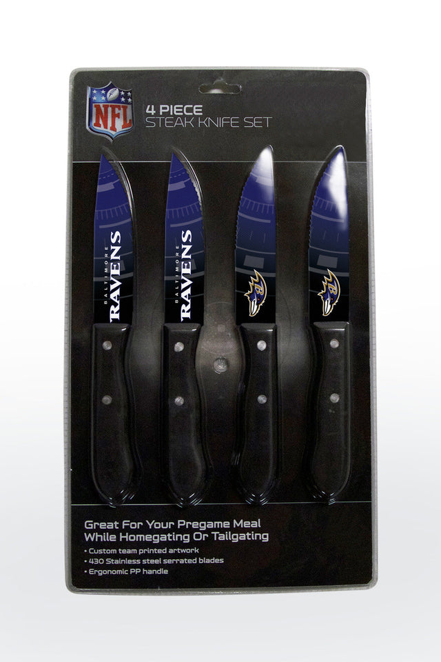 Juego de cuchillos para carne Baltimore Ravens, paquete de 4