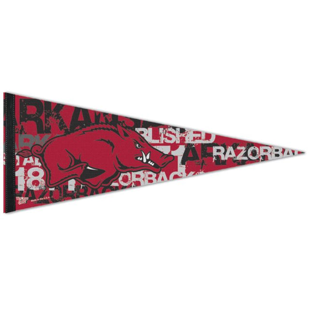 Banderín premium de Arkansas Razorbacks de 12" x 30"