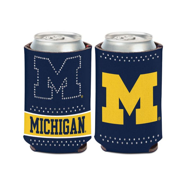 Michigan Wolverines Bling Can Cooler 12 oz.